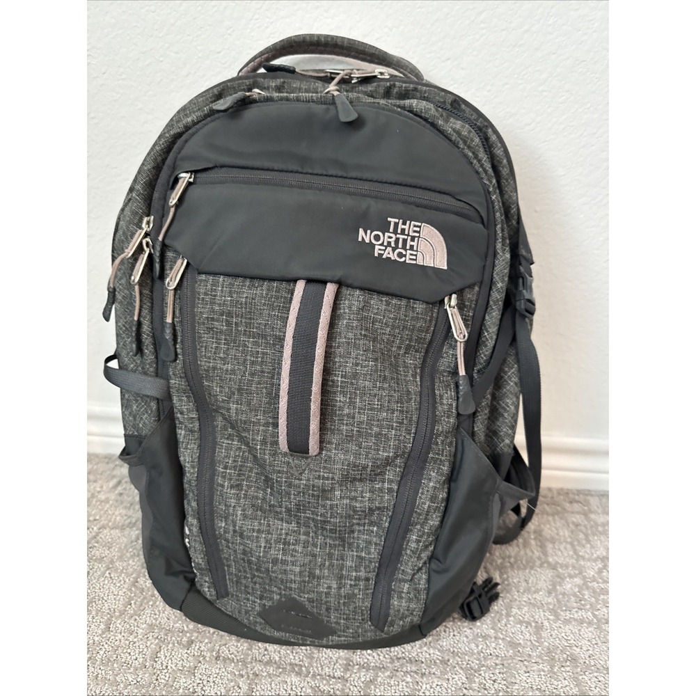 The North Face Surge Backpack 31L Textured Gray FlexVent Padded Travel Hiking